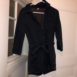 Black Denim FREE PEOPLE Romper Size 4